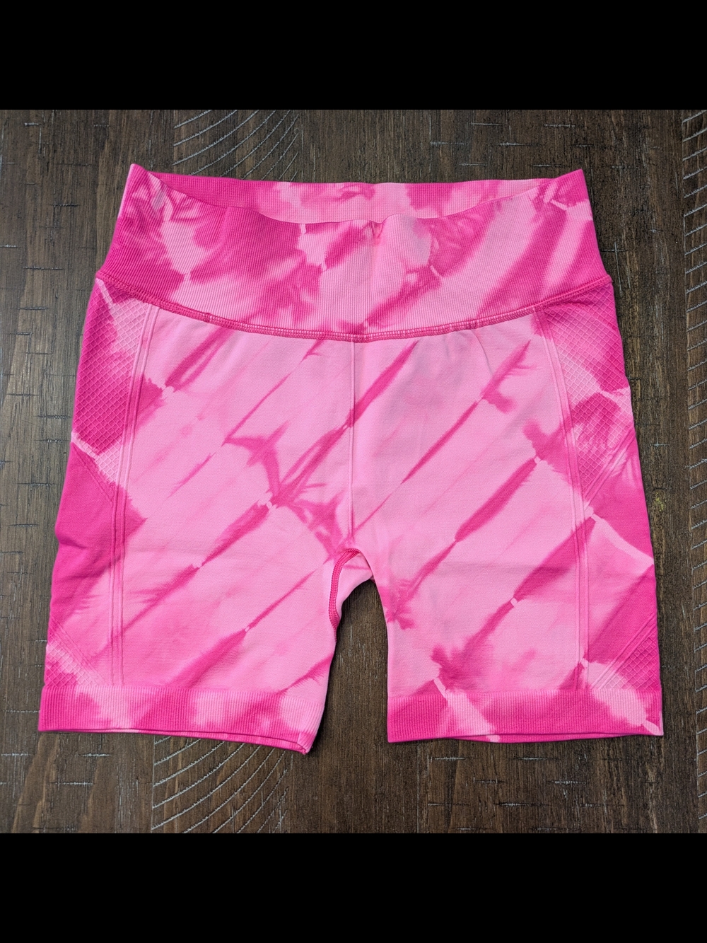 Girls High Waist Pink Tie Dye Bike Shorts 10/12